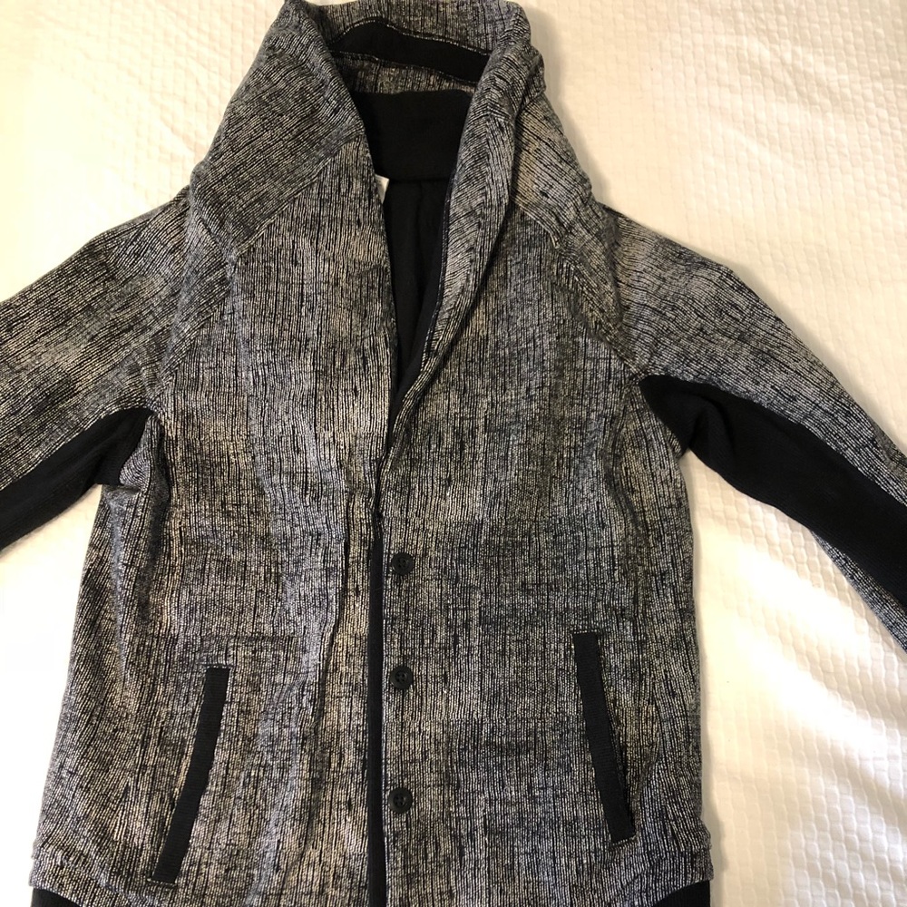 Lululemon Black Heathered Grey Cardigan Jacket